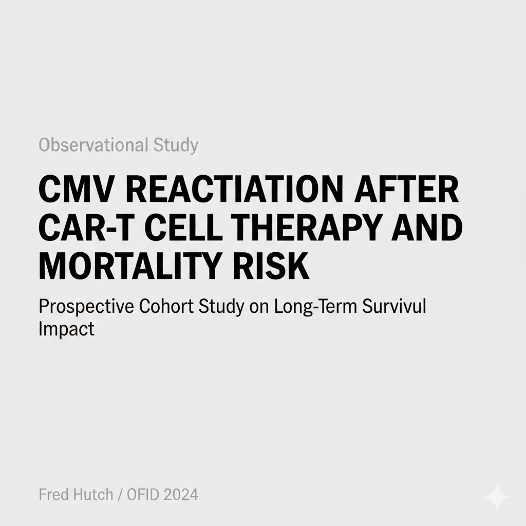 CAR-T細胞療法後におけるCMV再活性化と生存率の関連に関する研究