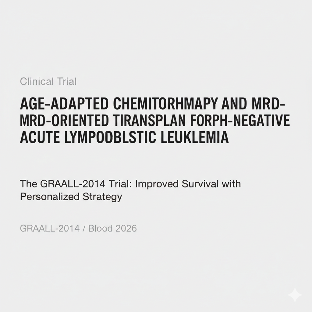 Ph陰性ALLにおける年齢適応化学療法とMRDに基づく移植戦略に関する臨床試験