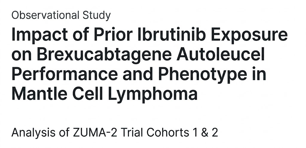 MCLに対するCAR-T療法前BTK阻害薬選択の影響に関する研究